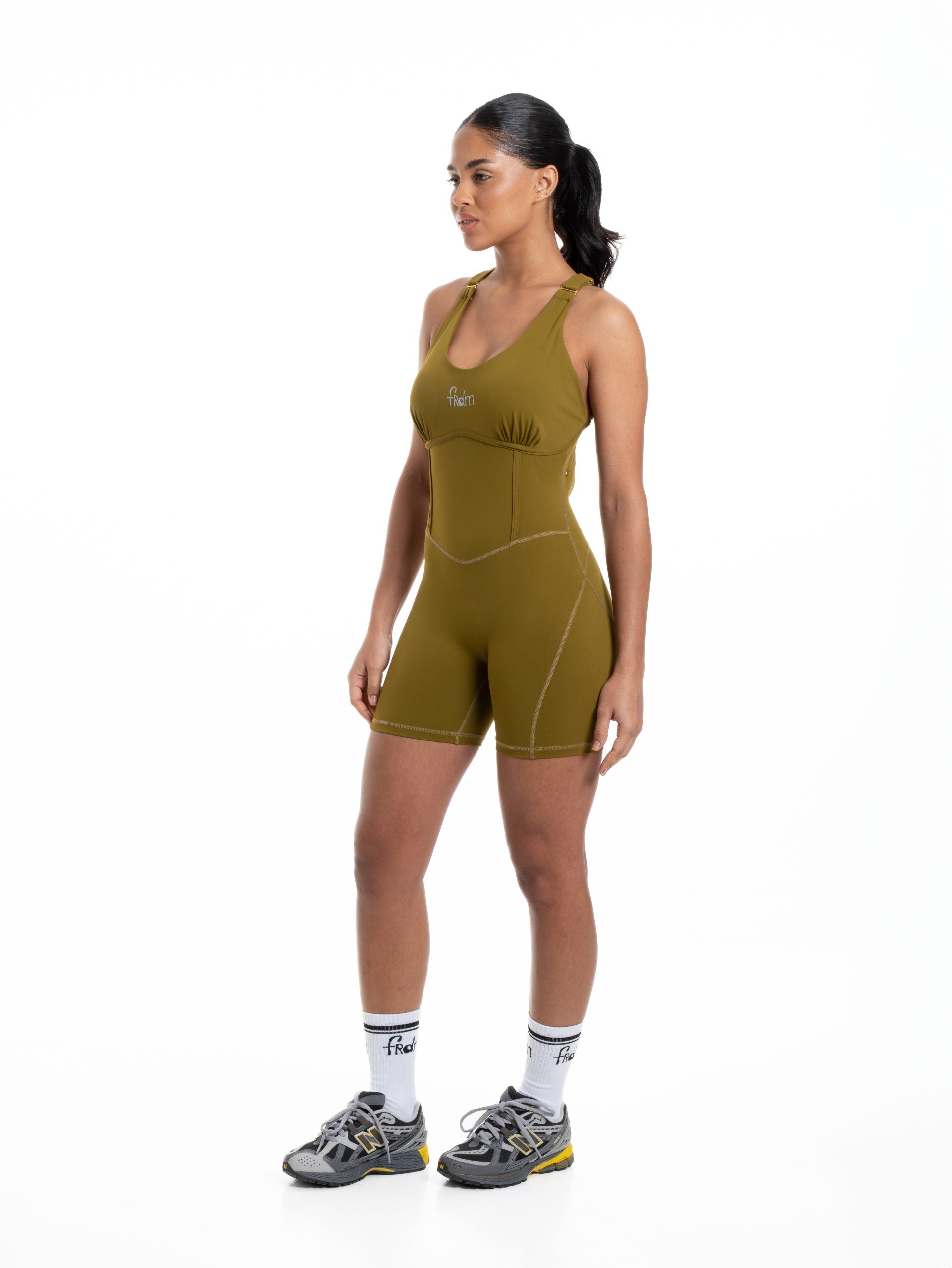 Playful Romper - Olive — FRDM Wellness women’s yoga wear & athleisure